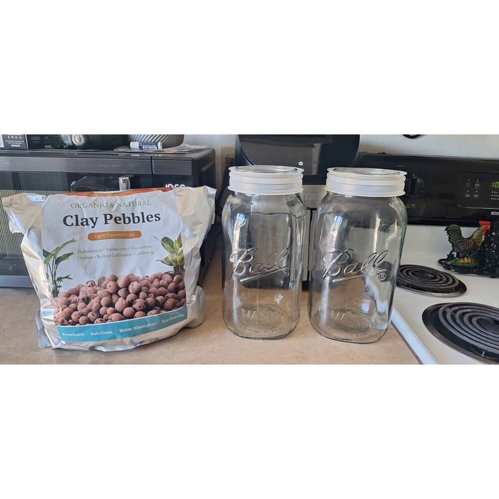 Ball Mason Jars and Organic Clay Pebbles